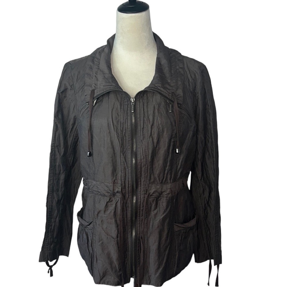 New Directions women’s mocha brow zip up jacket Size XL